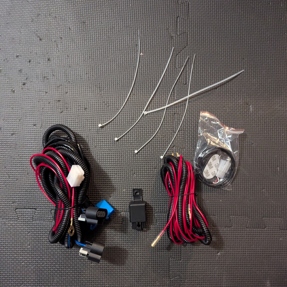 Universal Wiring Harness Kit with Relay and Switch - Black and Red